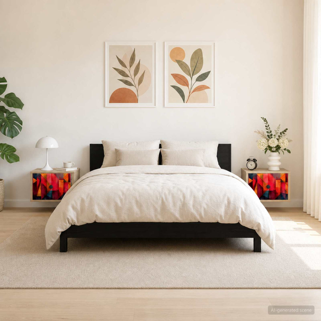 vidaXL Mesita de noche de pared HEESCH 2 uds. Roble Sonoma
