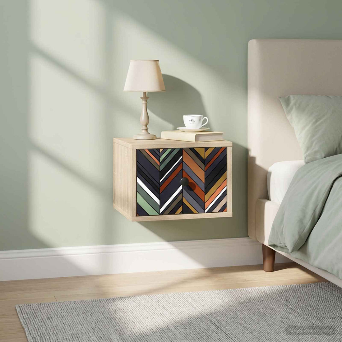 vidaXL Mesita de noche de pared OMMEN 2 uds. Roble Sonoma