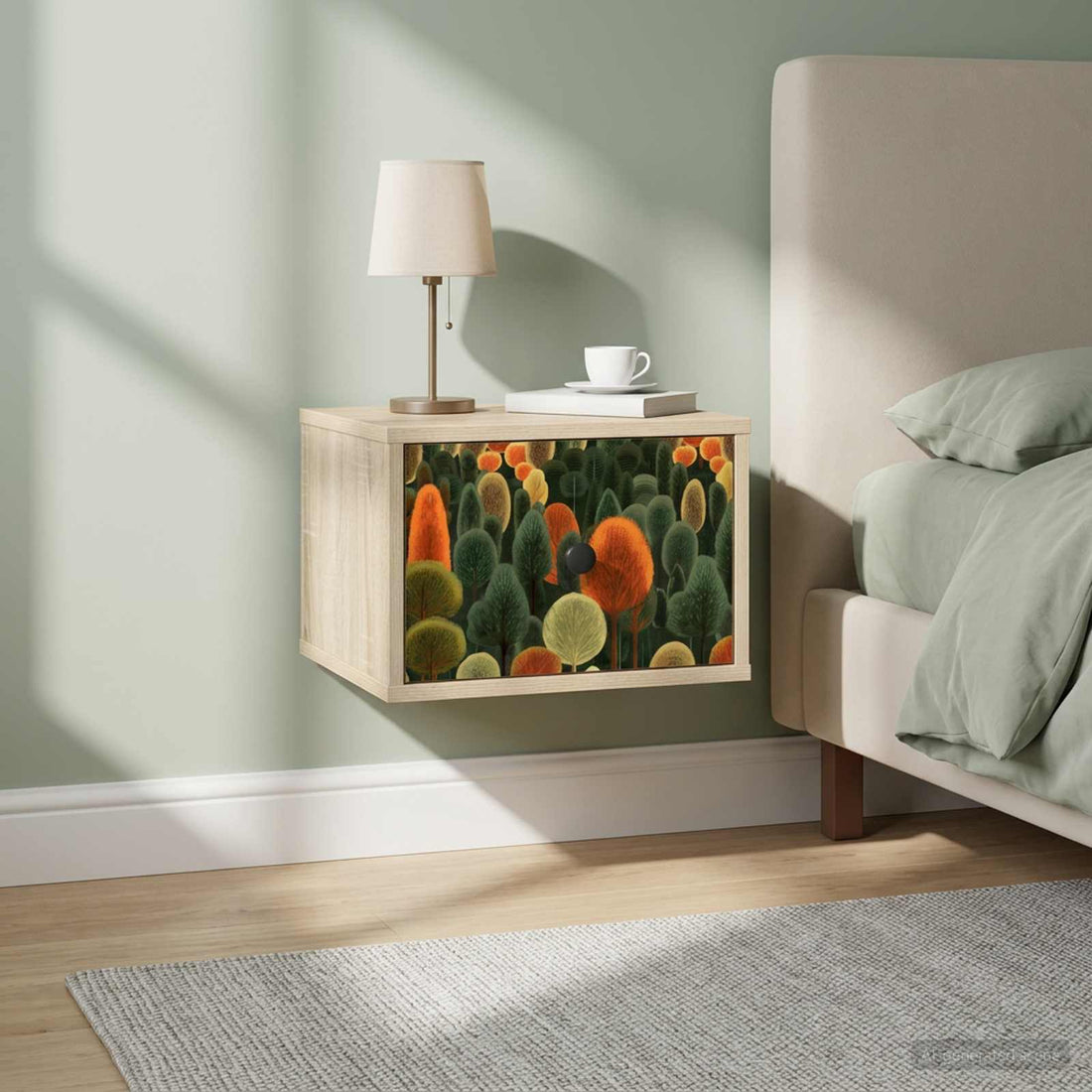 vidaXL Mesita de noche de pared ZAANDAM Roble Sonoma 36 x 33 x 25 cm