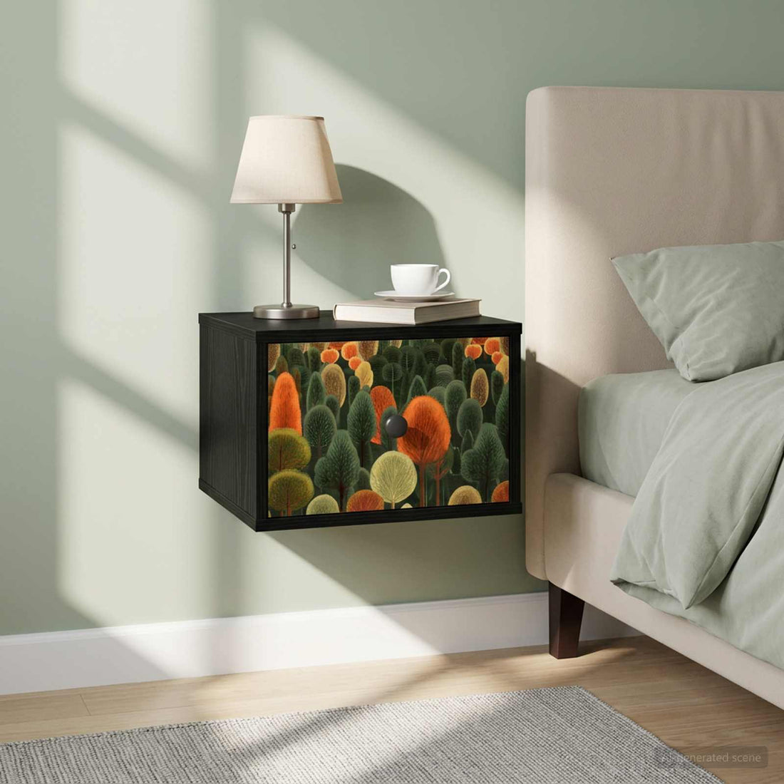 vidaXL Mesita de noche de pared ZAANDAM 2 uds. Roble Negro