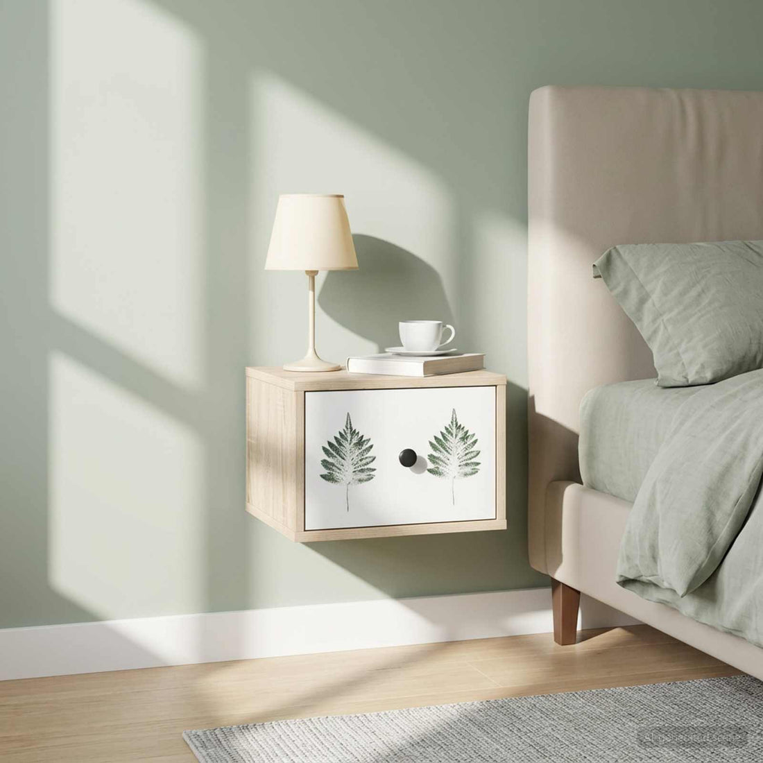 vidaXL Mesita de noche de pared HANAU Roble Sonoma 36 x 33 x 25 cm