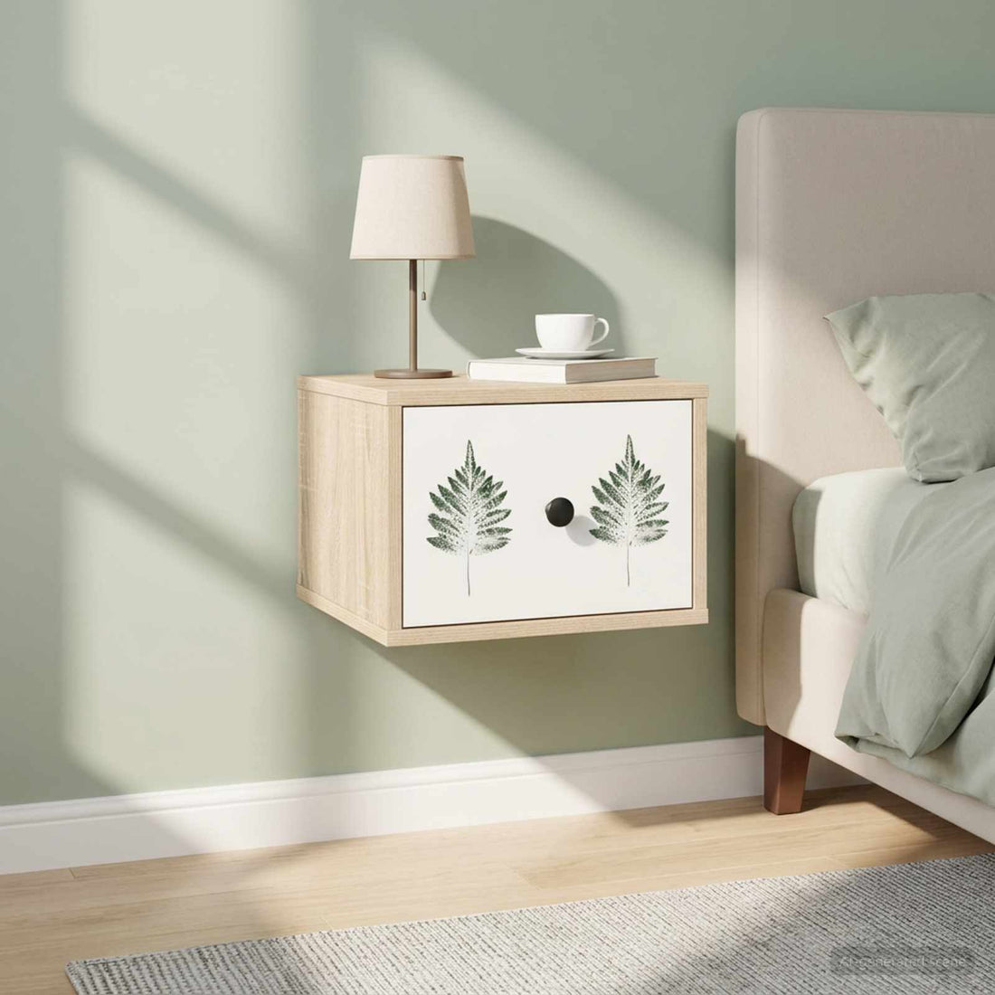 vidaXL Mesita de noche de pared HANAU 2 uds. Roble Sonoma