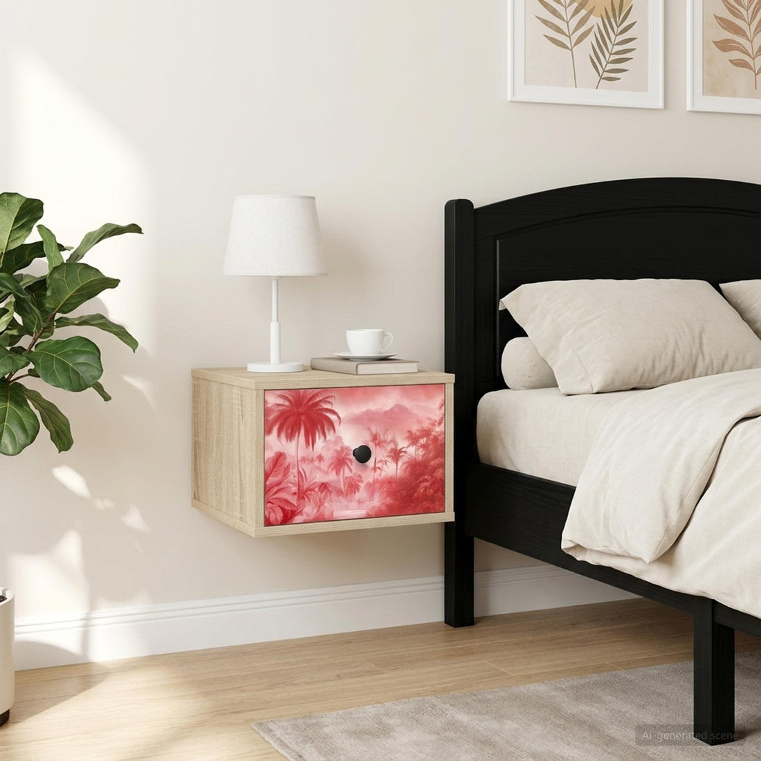 vidaXL Mesita de noche de pared AACHEN 2 uds. Roble Sonoma