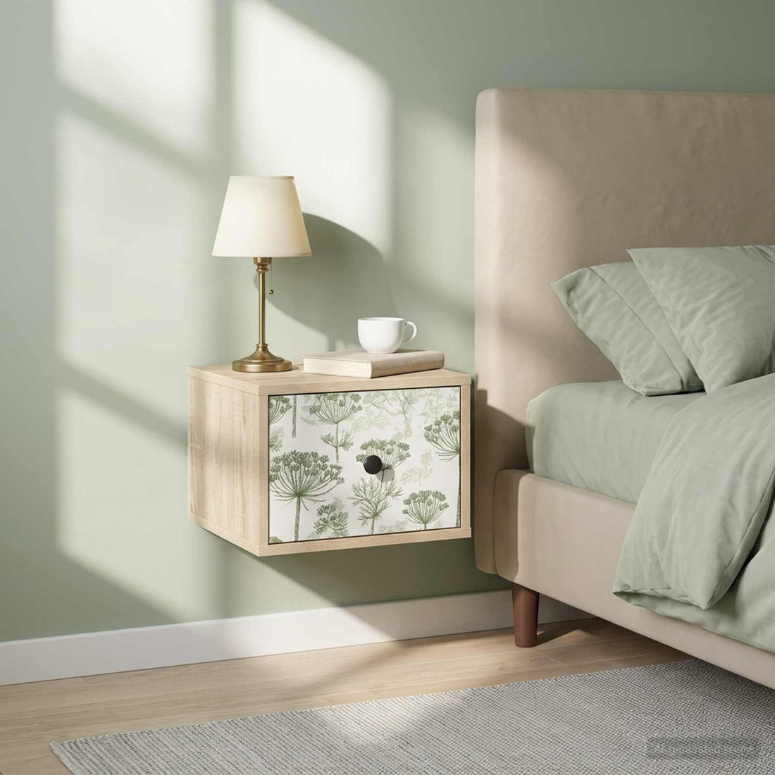 vidaXL Mesita de noche de pared GOTHA Roble Sonoma 36 x 33 x 25 cm