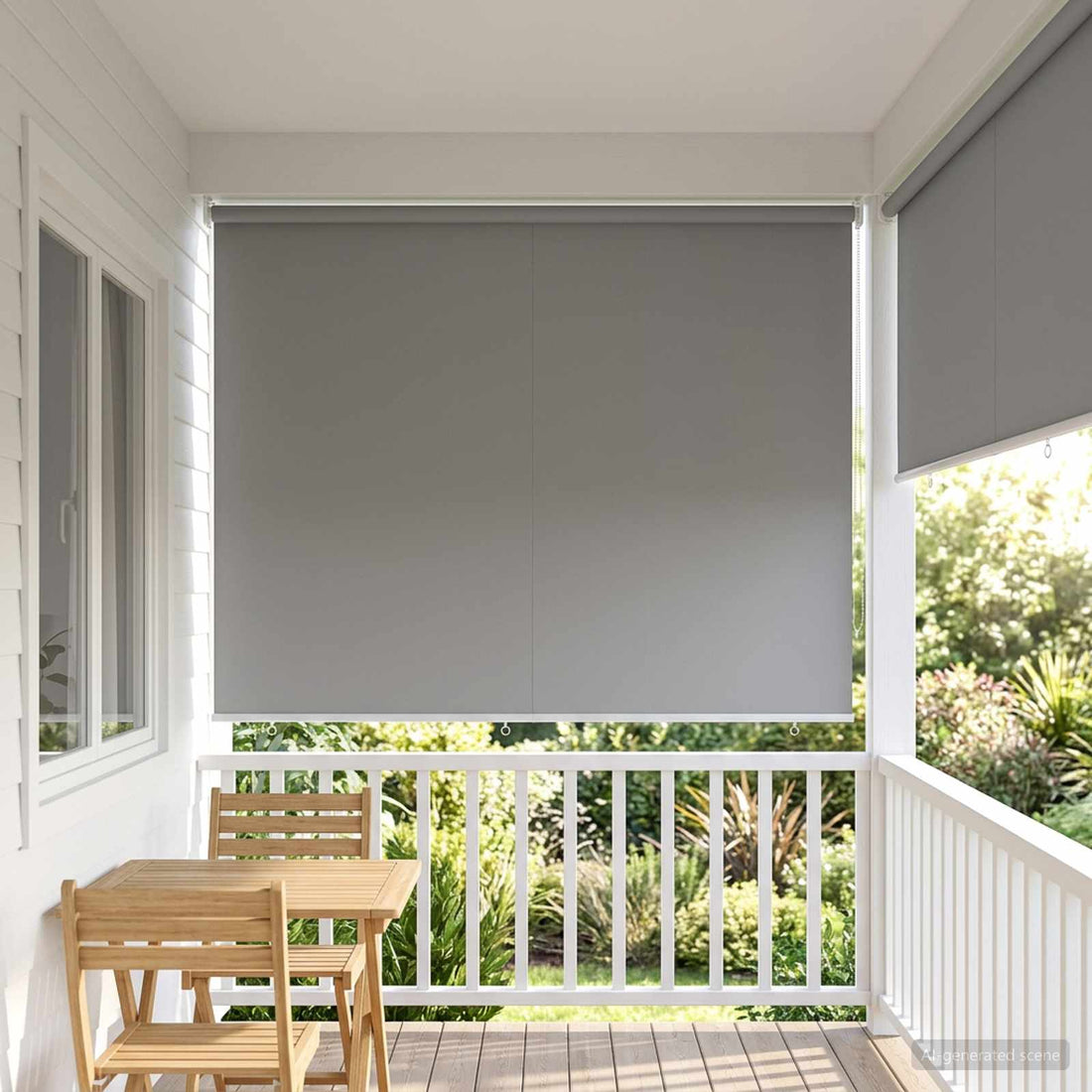 vidaXL Persiana enrollable exterior con protección UV Gris Claro