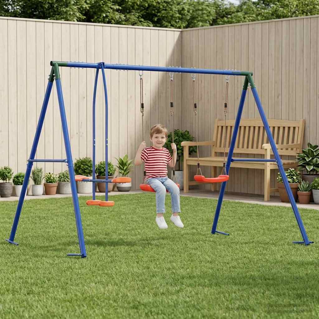 vidaXL Conjunto de columpios para exteriores con 4 asientos Multicolor
