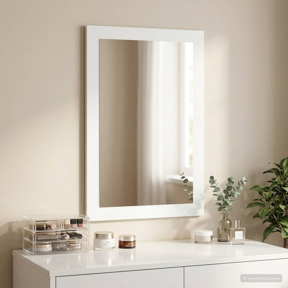 vidaxl Espejo FAUSKE Blanco 43 x 3,5 x 77 cm Rectangular