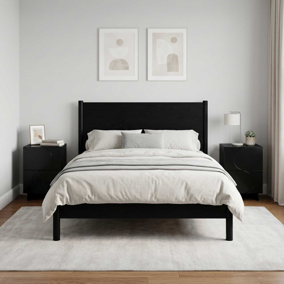 vidaXL Mesa de noche 2 uds. Negro 33,5 x 34,5 x 50 cm