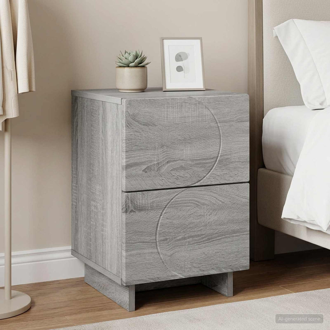 vidaXL Mesa de noche sonoma gris 33,5 x 34,5 x 50 cm