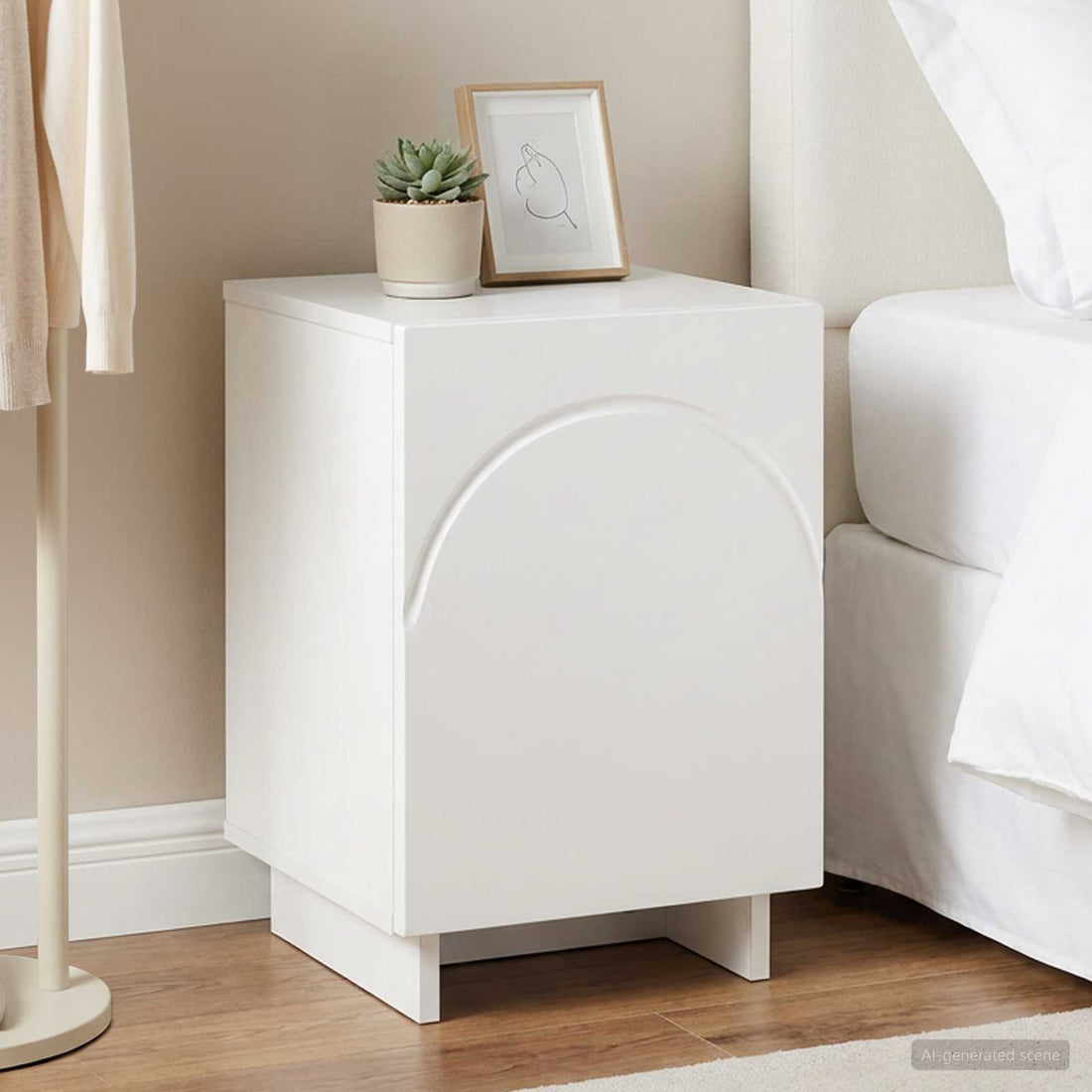 vidaXL Mesa de noche Blanco 33,5 x 34,5 x 50 cm Madera de ingeniería