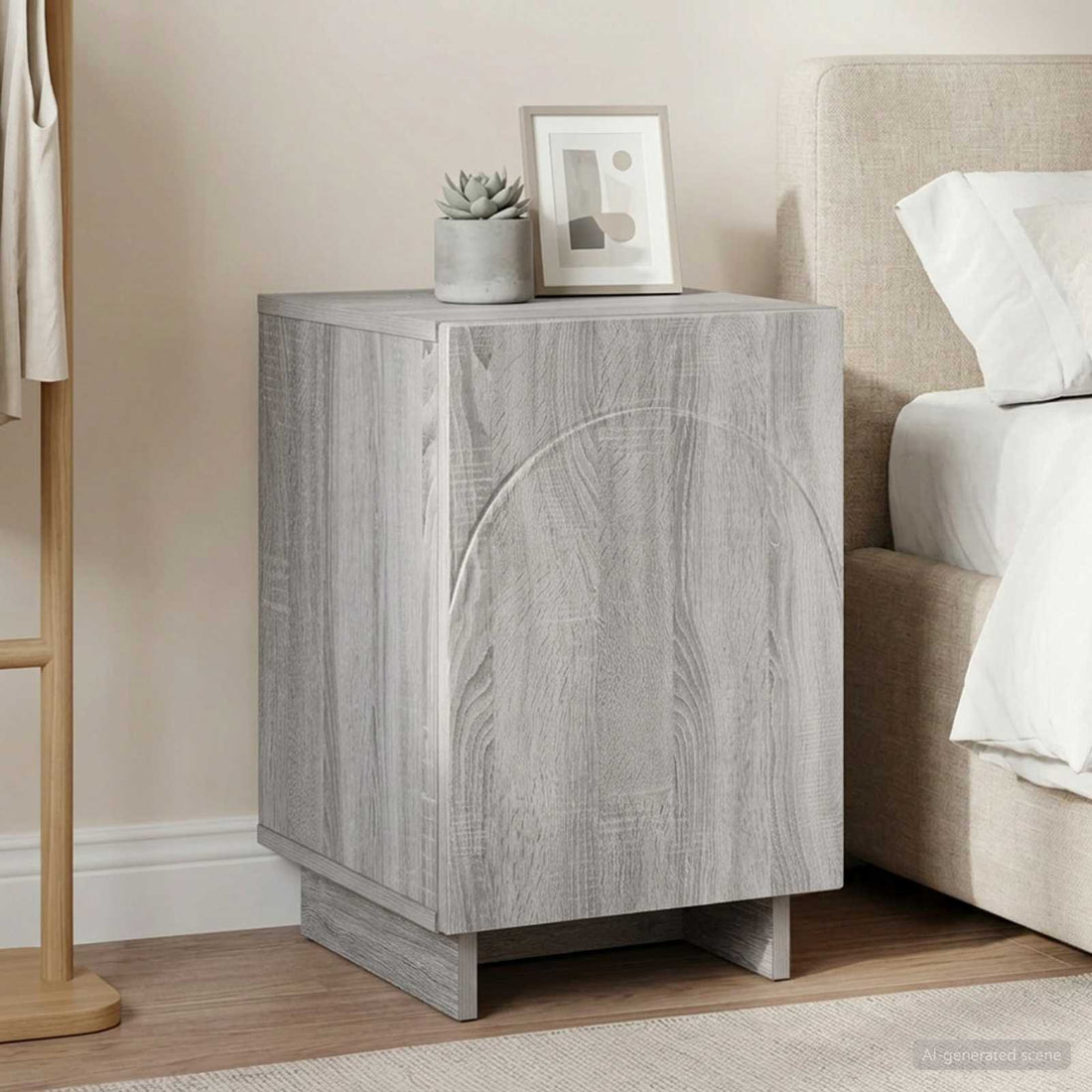 vidaXL Mesa de noche Sonoma gris 33,5 x 34,5 x 50 cm
