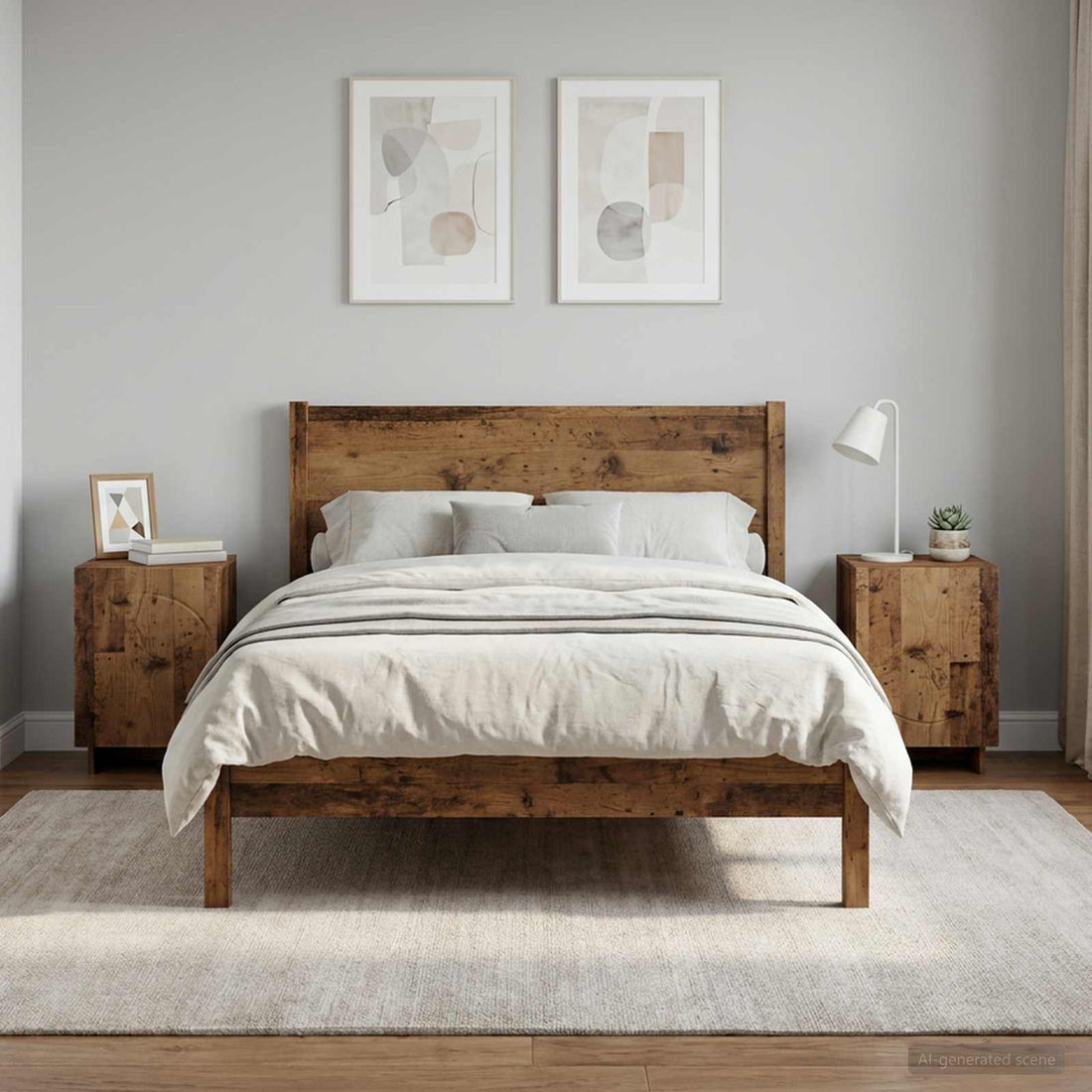 vidaXL Mesa de noche 2 uds. Madera envejecida 33,5 x 34,5 x 50 cm