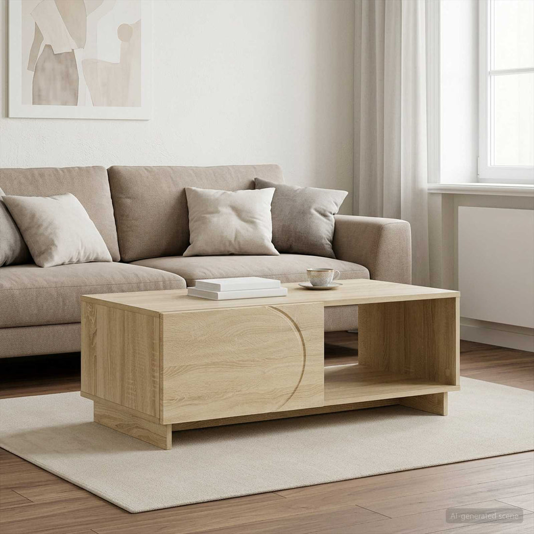 vidaXL Mesa de centro Roble Sonoma 95 x 50,5 x 35 cm