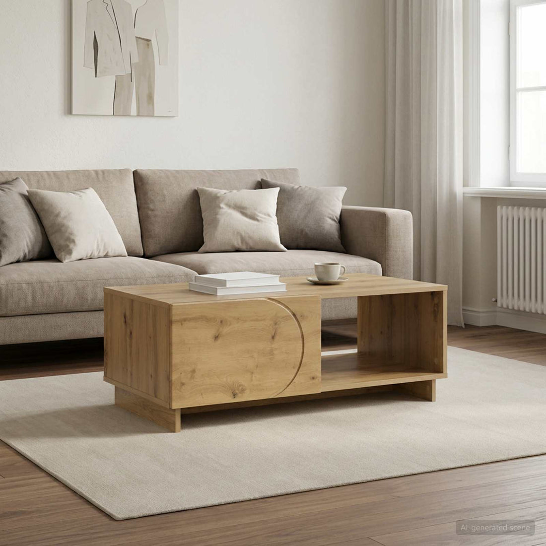 vidaXL Mesa de centro Roble artisan 95 x 50,5 x 35 cm