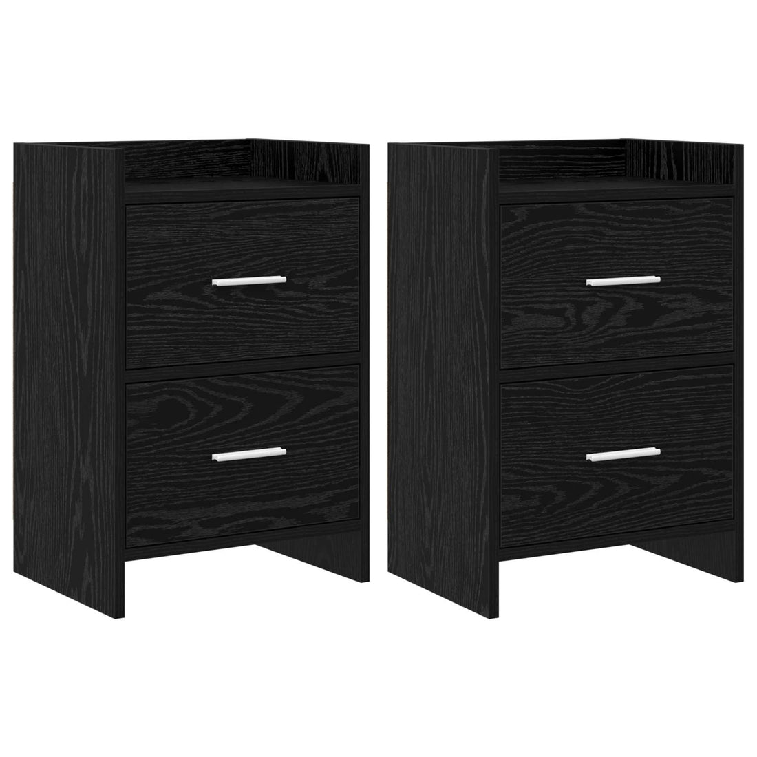 vidaXL Mesas de noche 2 uds. Roble Negro 40 x 30 x 60 cm