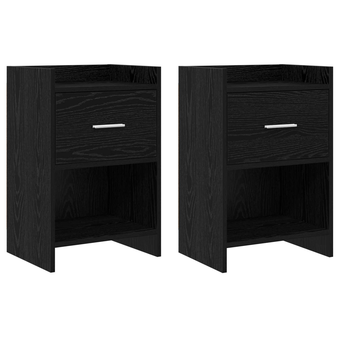 vidaXL Mesas de noche 2 uds. Roble Negro 40 x 30 x 60 cm