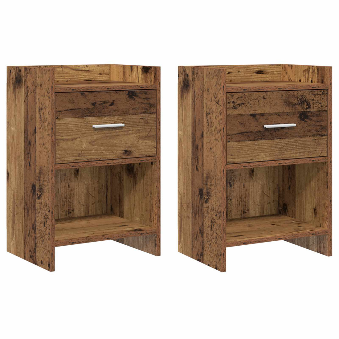 vidaXL Mesas de noche 2 uds. Madera envejecida 40 x 30 x 60 cm