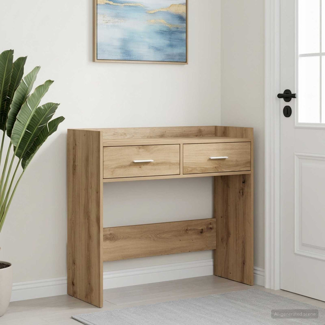 vidaXL Mesa Consola Roble artisan 90 x 35 x 80 cm Madera de ingeniería