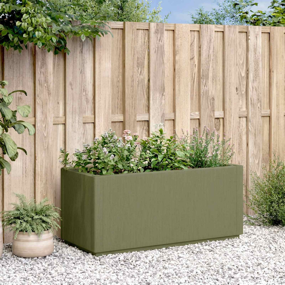 vidaXL Caja de Flores de Jardín Verde 80 x 36 x 35 cm PP