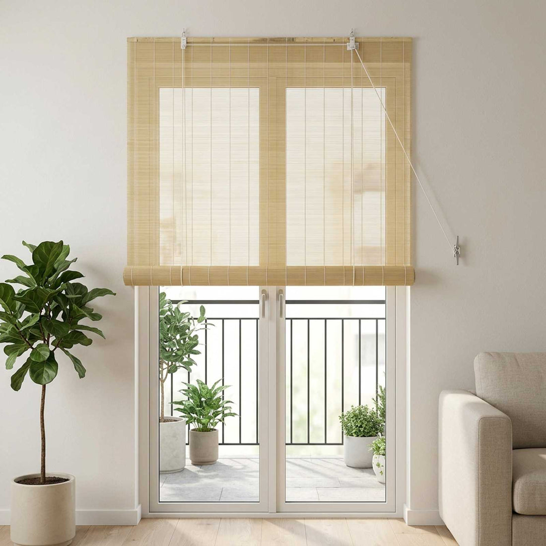 vidaXL Estor enrollable Natural 110 x 220 cm Bambú