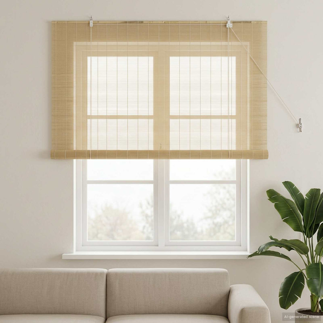 vidaXL Estor enrollable Natural 130 x 160 cm Bambú