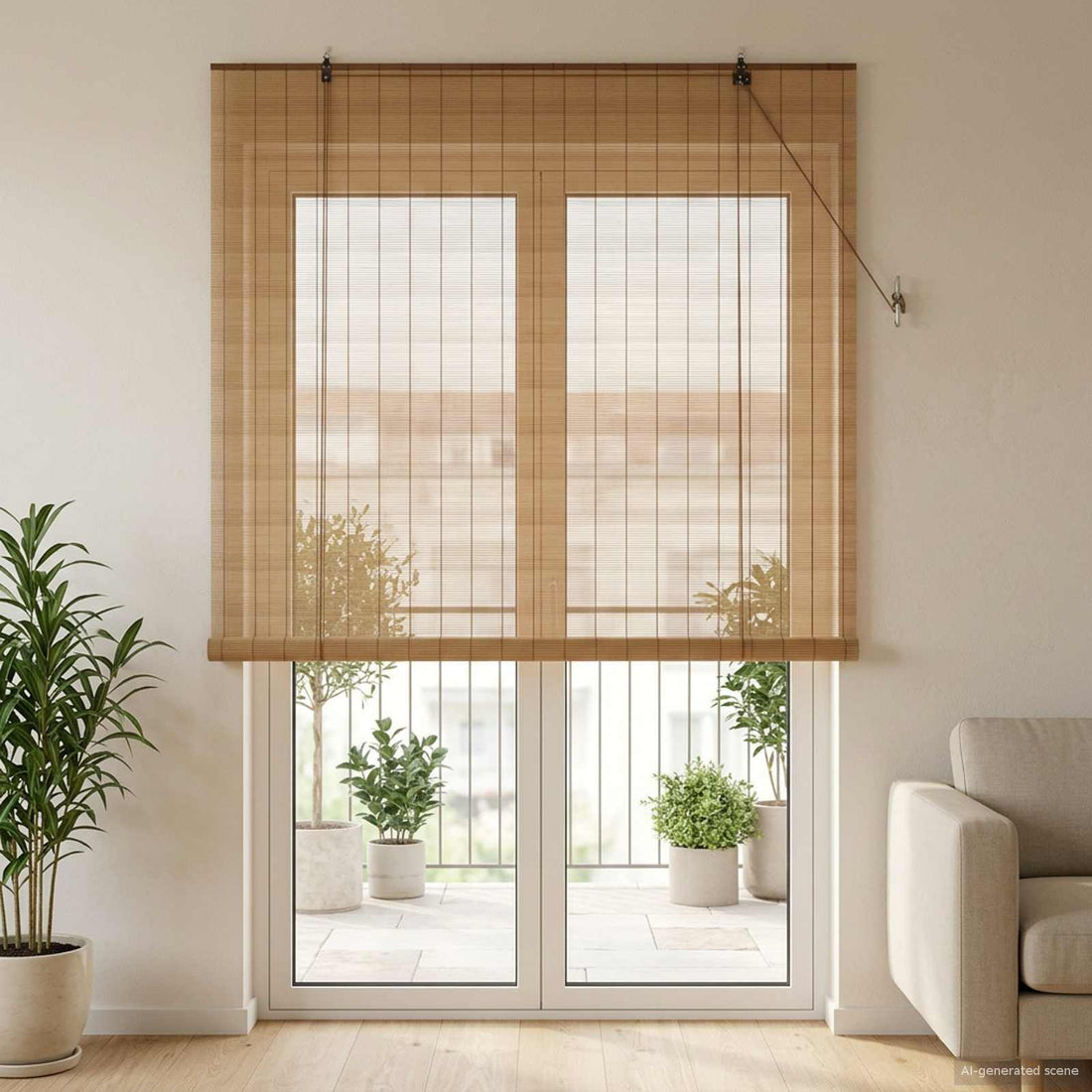vidaXL Estor enrollable Marrón 160 x 220 cm Bambú