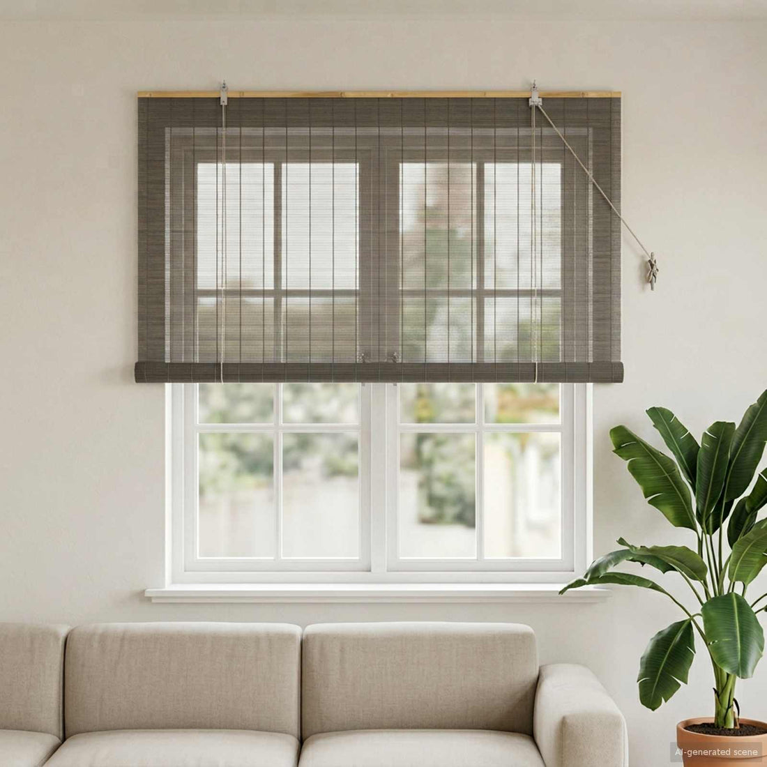 vidaXL Estor enrollable Gris 160 x 160 cm Bambú