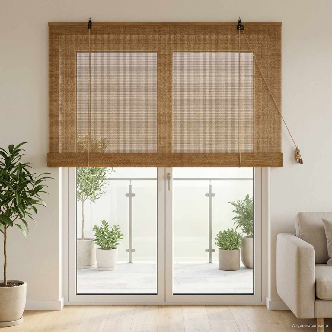 vidaXL Estor enrollable Marrón 150 x 220 cm Bambú