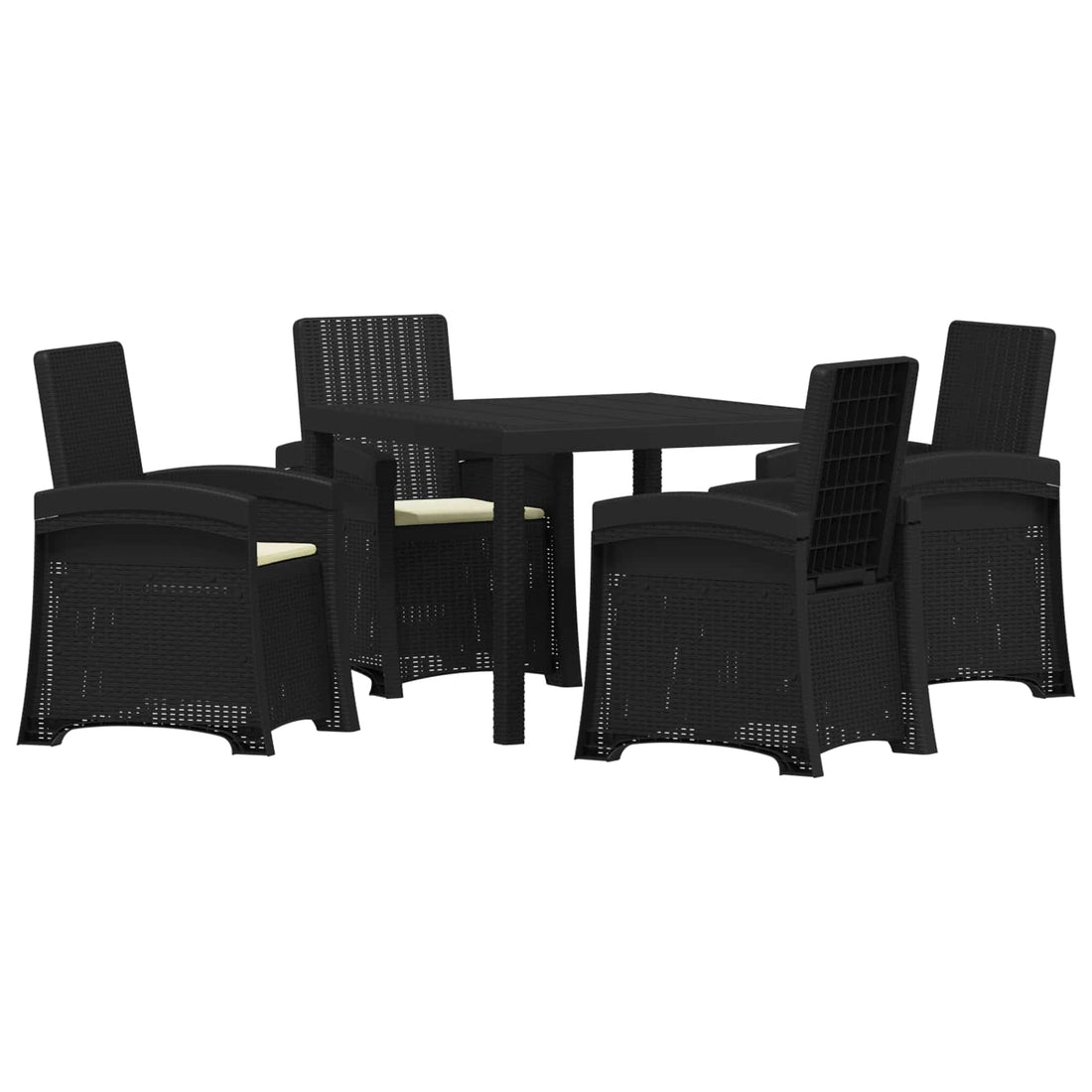 vidaXL Conjunto de Comedor de Jardín 5 uds. Antracita y Crema PP