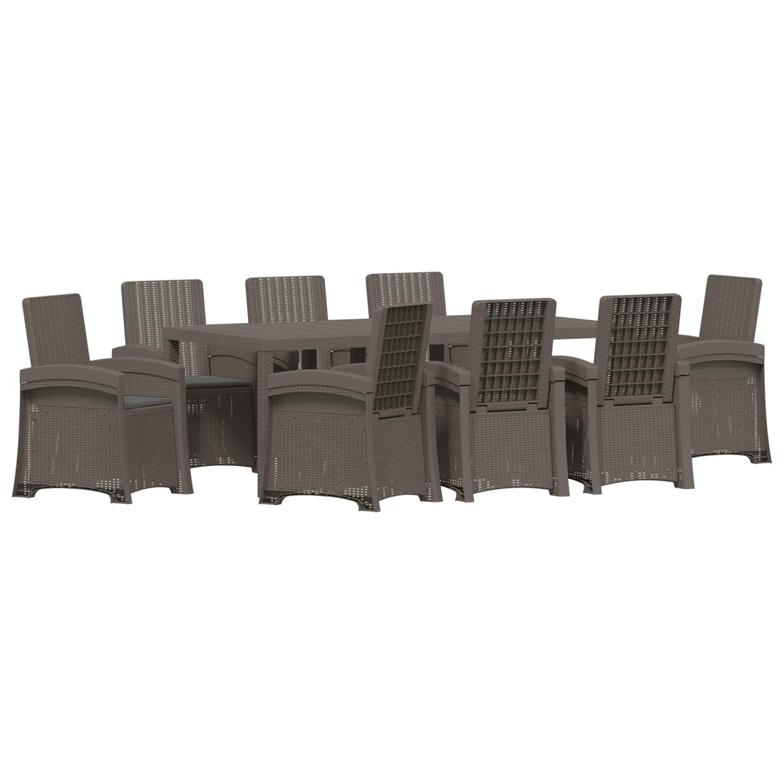 vidaXL Conjunto de Comedor de Jardín 9 uds. Gris Claro y Antracita PP