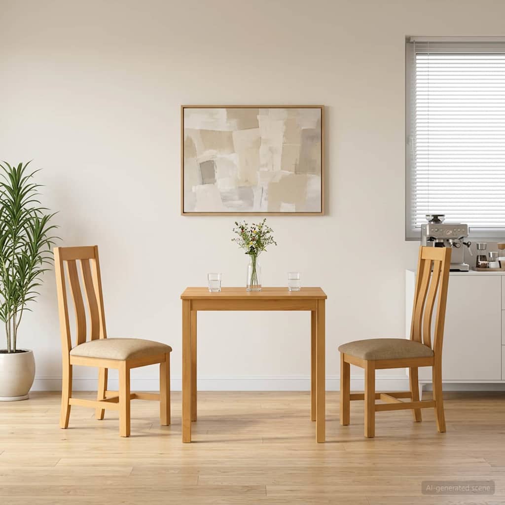 vidaXL Conjunto de comedor 3 uds. Beige Madera de Roble Sólido