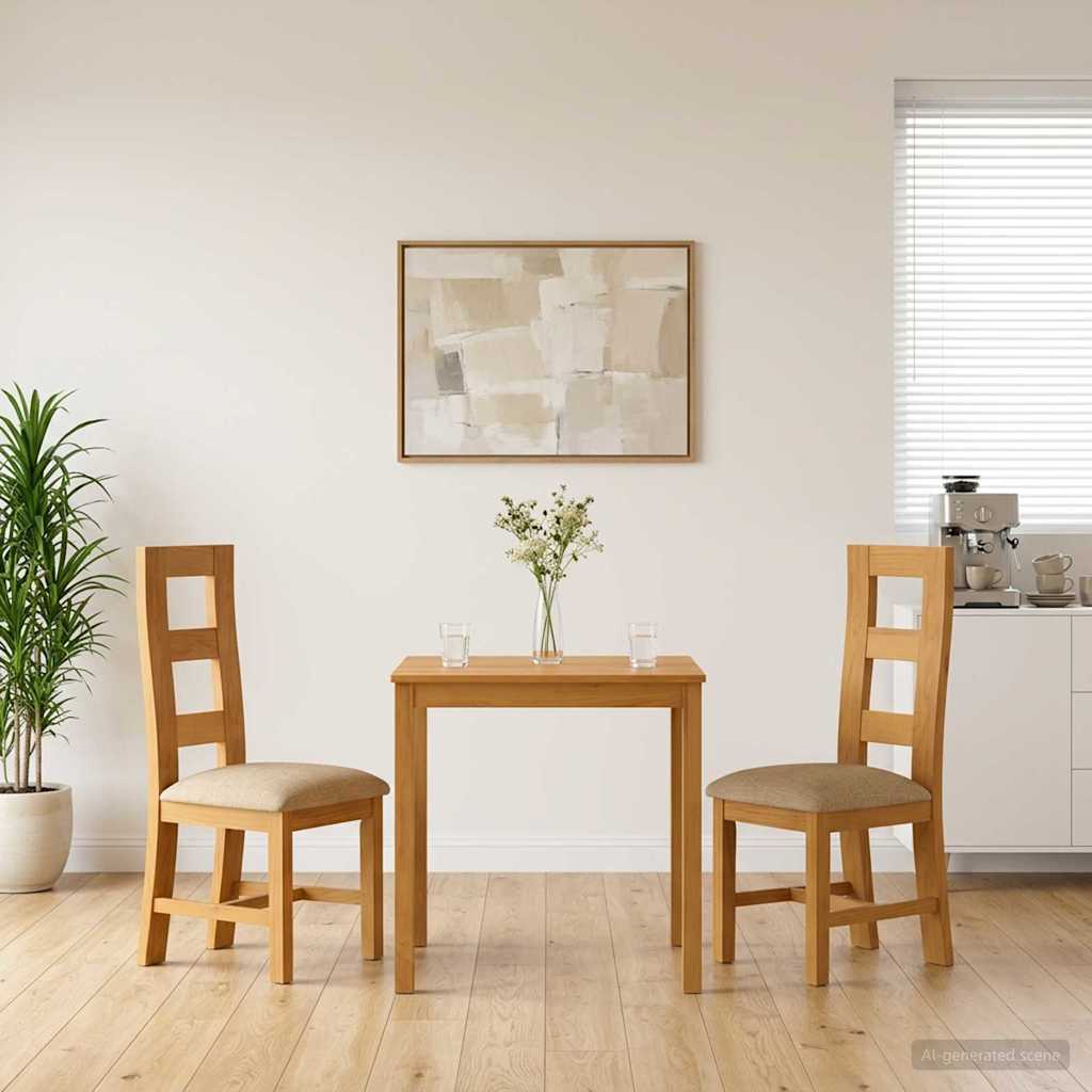 vidaXL Conjunto de comedor 3 uds. Beige Madera de Roble Sólido