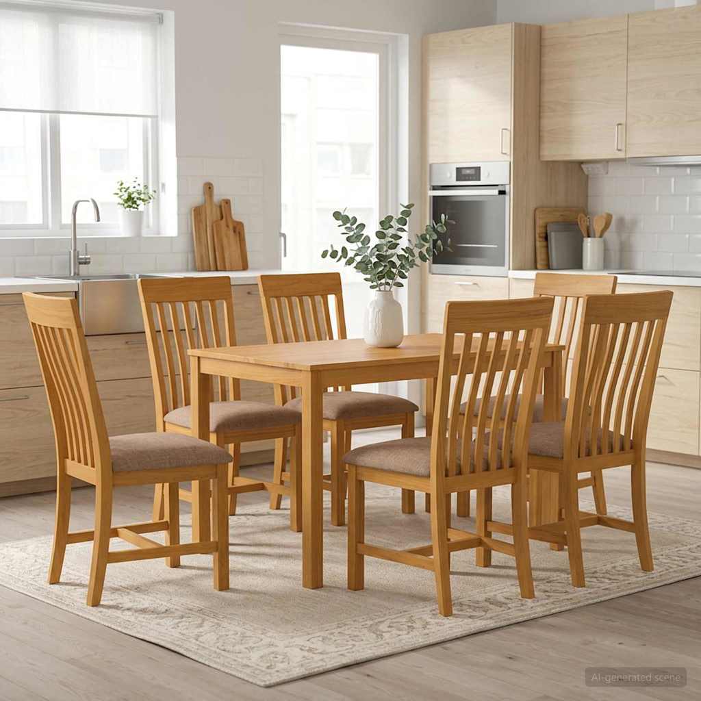 vidaXL Conjunto de comedor 7 uds. Gris Madera de Roble Sólido