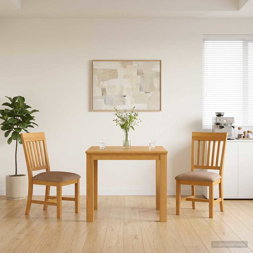 vidaXL Conjunto de comedor 3 uds. Gris Madera de Roble Sólido