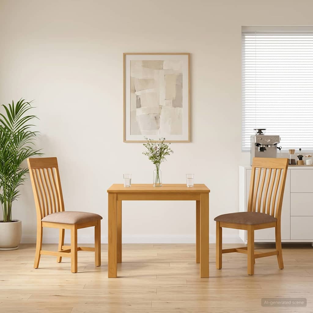 vidaXL Conjunto de comedor 3 uds. Gris Madera de Roble Sólido