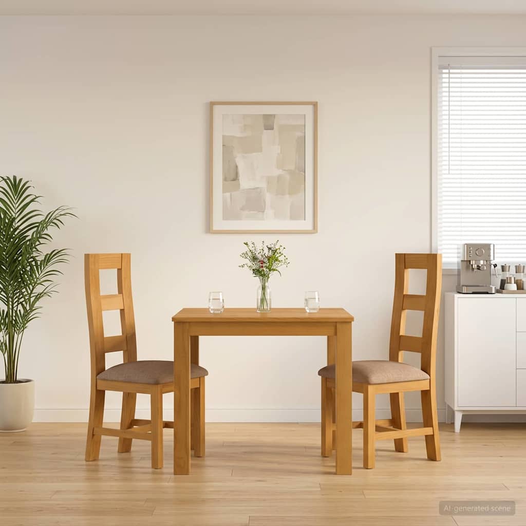 vidaXL Conjunto de comedor 3 uds. Gris Madera de Roble Sólido