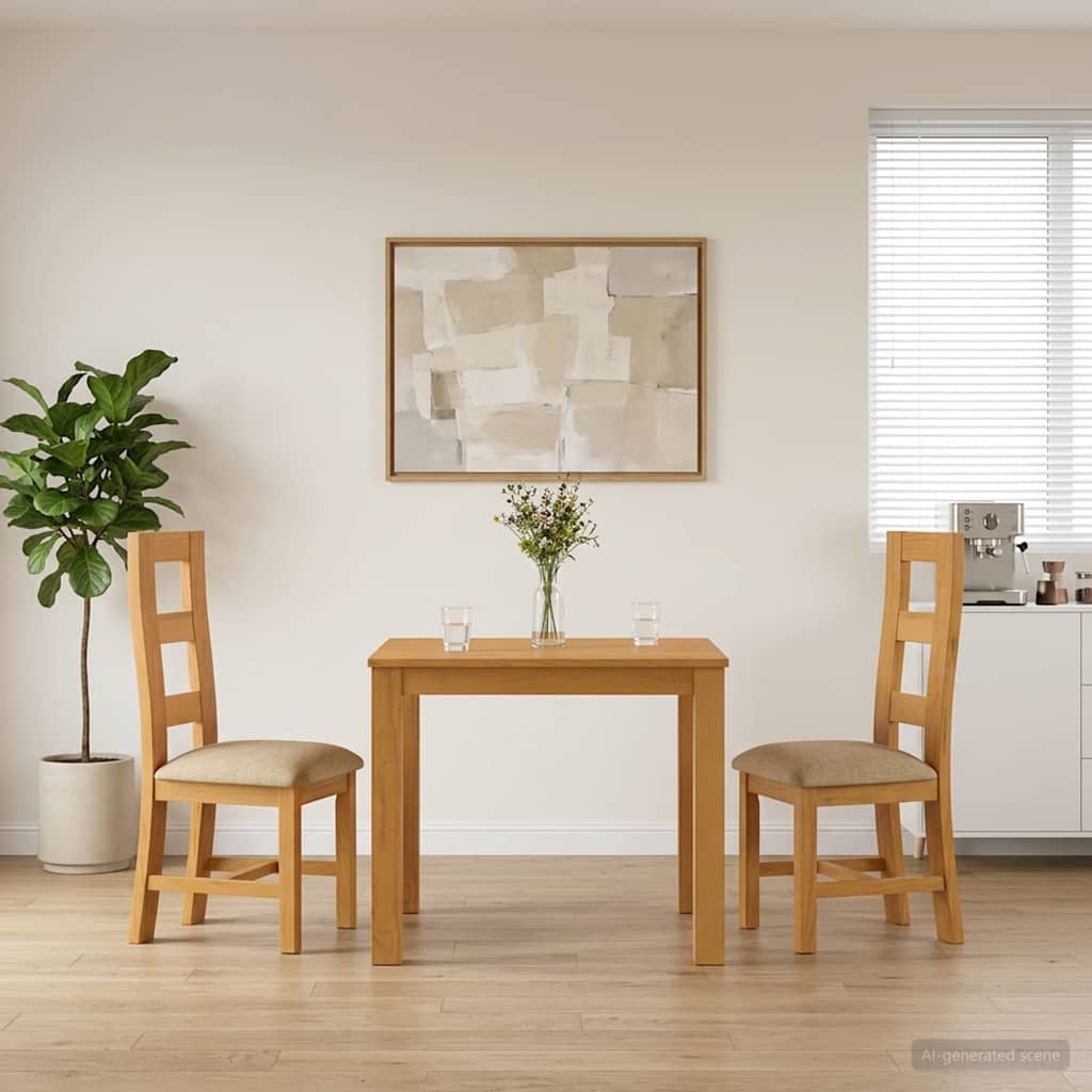 vidaXL Conjunto de comedor 3 uds. Beige Madera de Roble Sólido