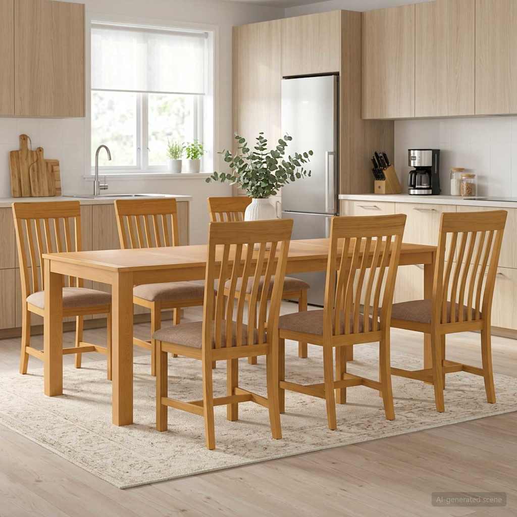 vidaXL Conjunto de comedor 7 uds. Gris Madera de Roble Sólido