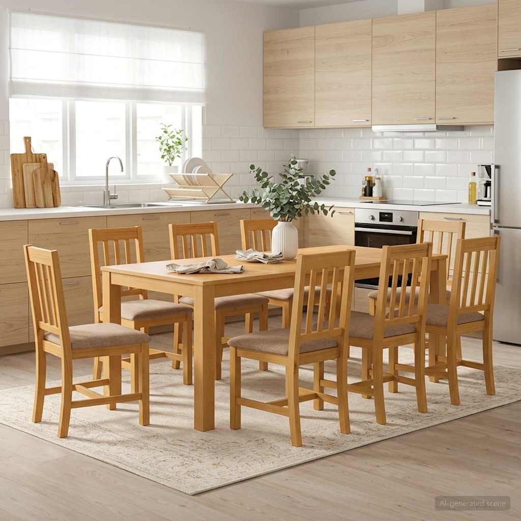 vidaXL Mesa de Comedor 200 x 100 x 75 cm Madera de Roble Sólido