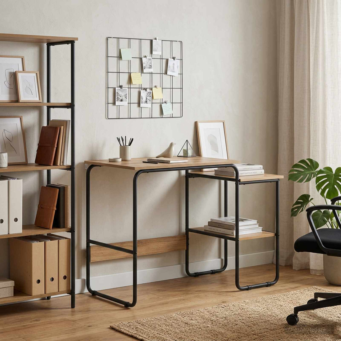 vidaXL Escritorio con almacenamiento Roble artisan 100 x 50 x 75 cm