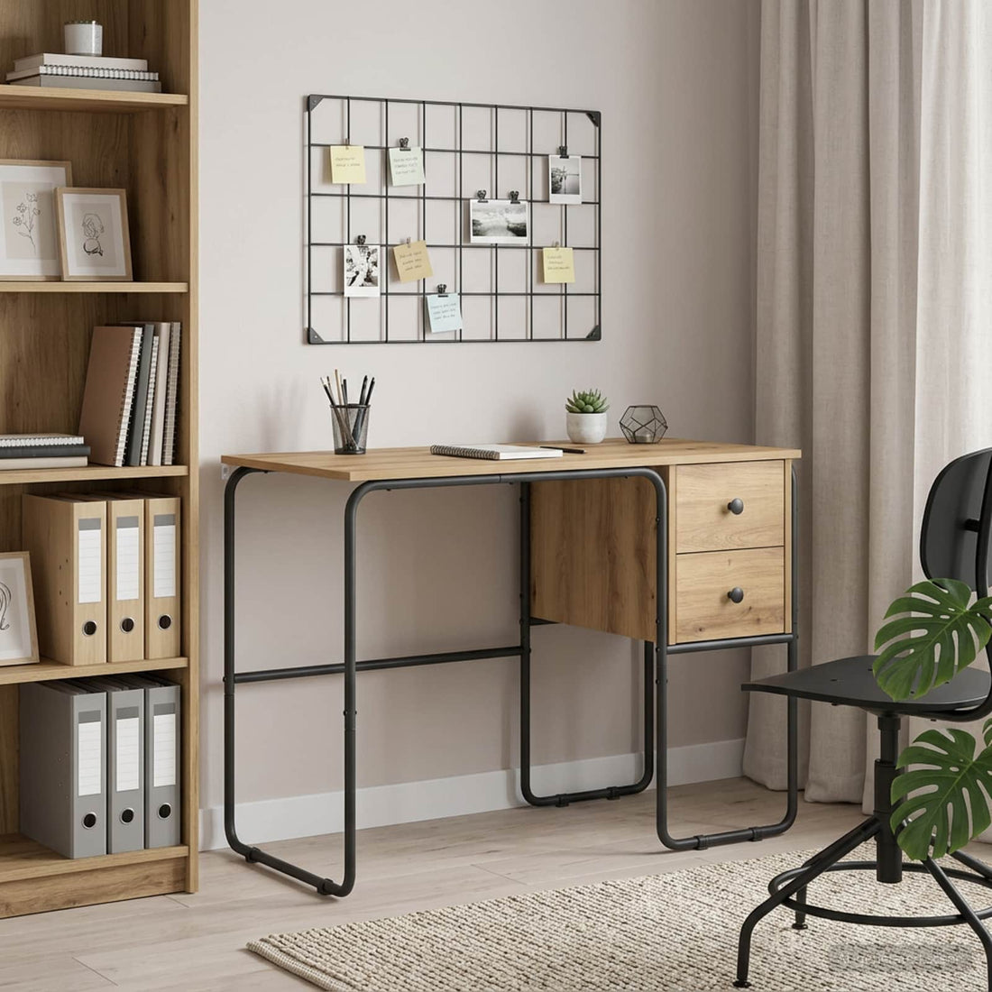 vidaXL Escritorio con almacenamiento Roble artisan 100 x 50 x 75 cm