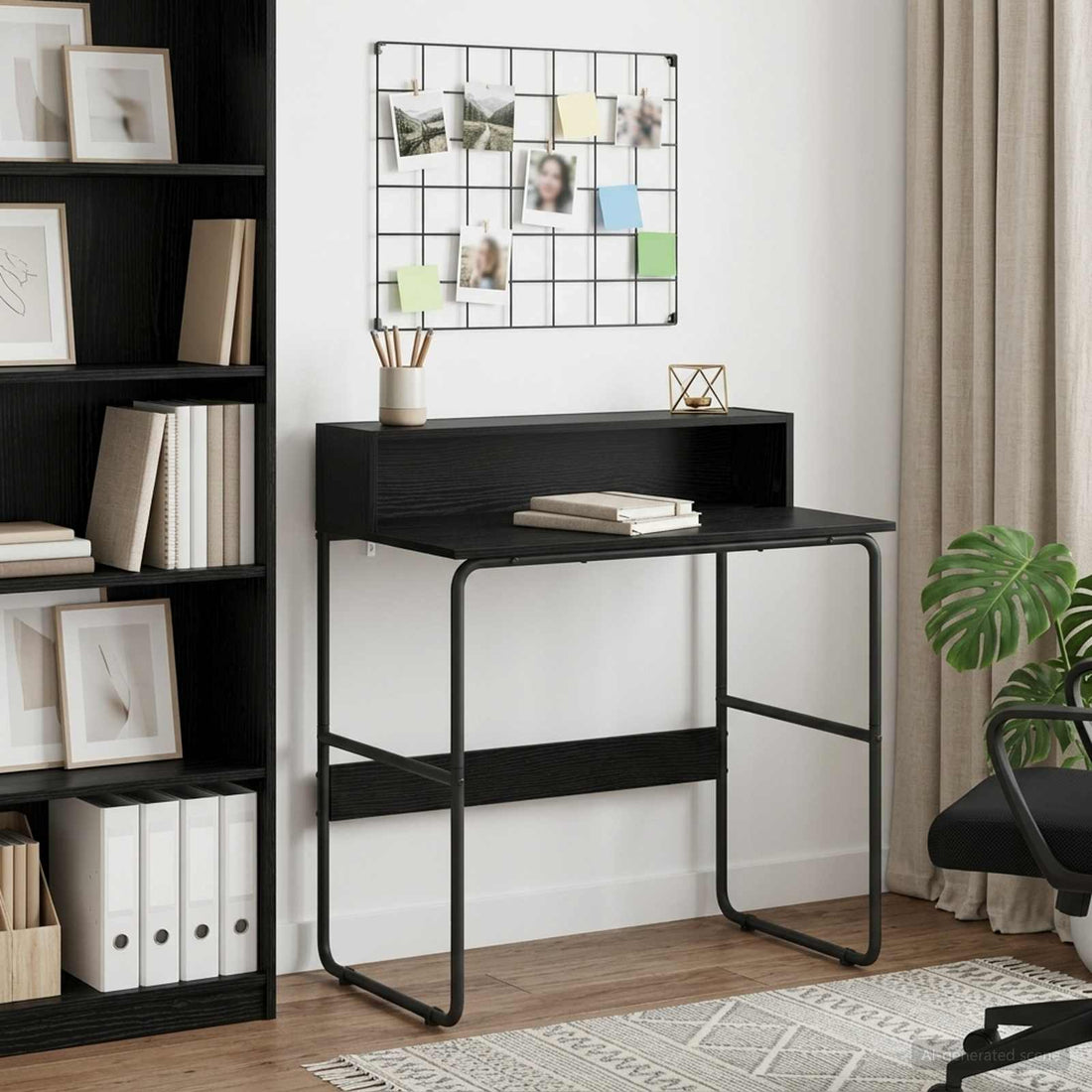 vidaXL Escritorio con almacenamiento Roble Negro 80 x 50 x 91 cm