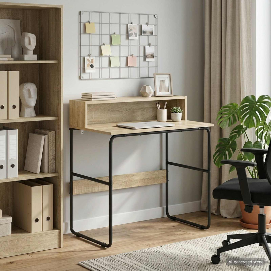 vidaXL Escritorio con almacenamiento Roble Sonoma 80 x 50 x 91 cm