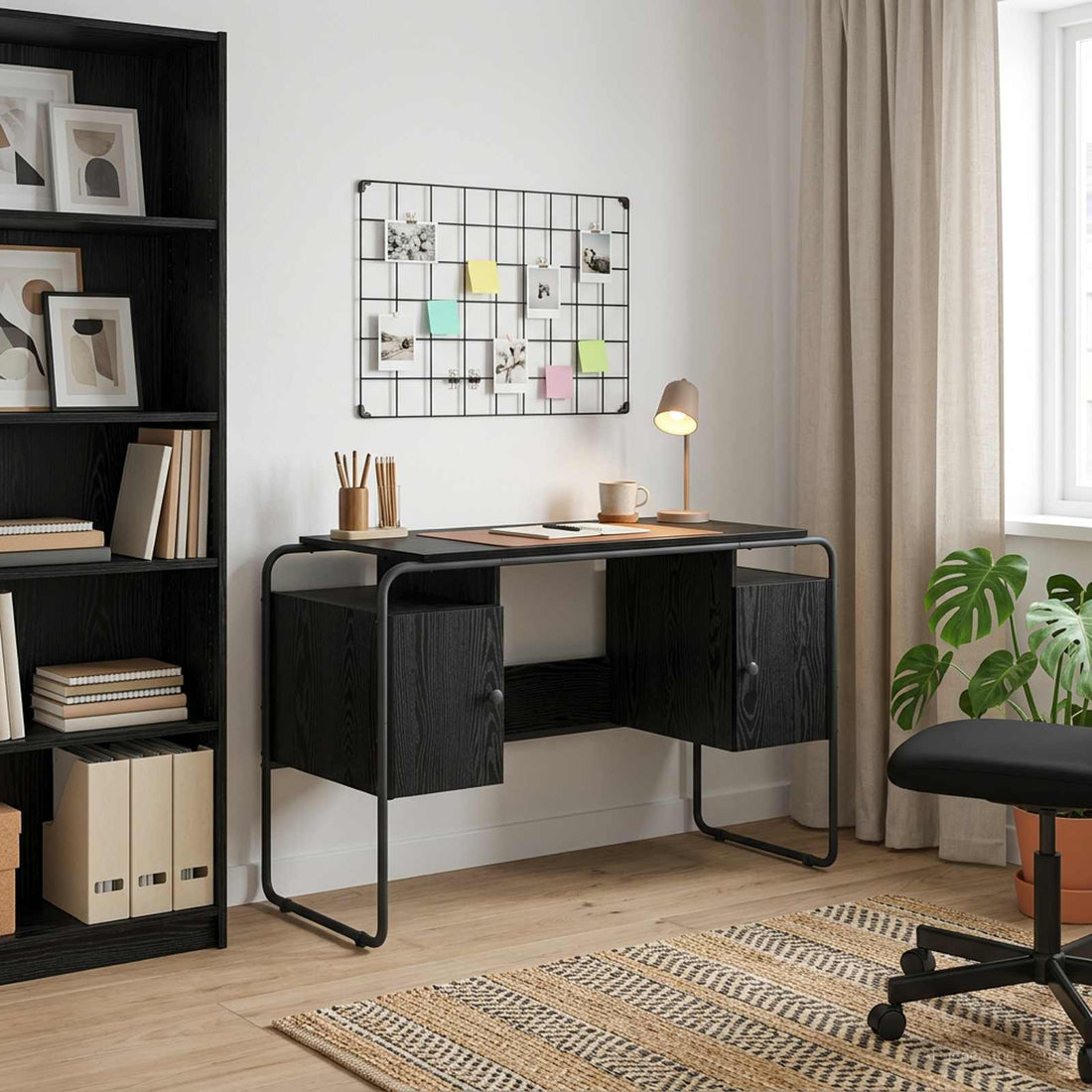 vidaXL Escritorio con almacenamiento Roble Negro 120 x 50,5 x 75,5 cm