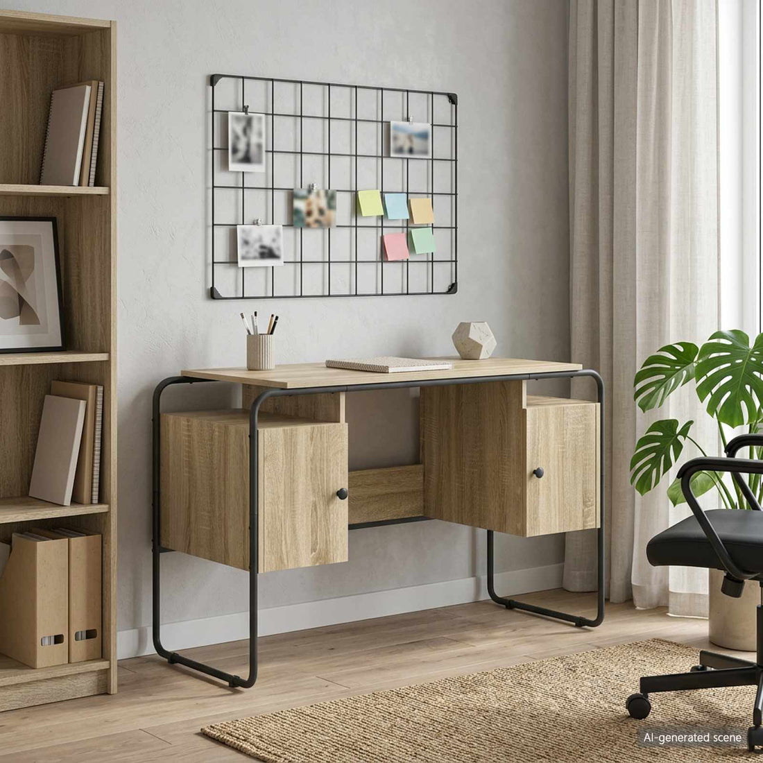 vidaXL Escritorio con almacenamiento Roble Sonoma 120 x 50,5 x 75,5 cm