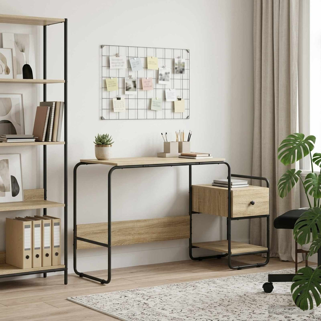 vidaXL Escritorio con almacenamiento Roble Sonoma 131,5 x 50 x 75,5 cm