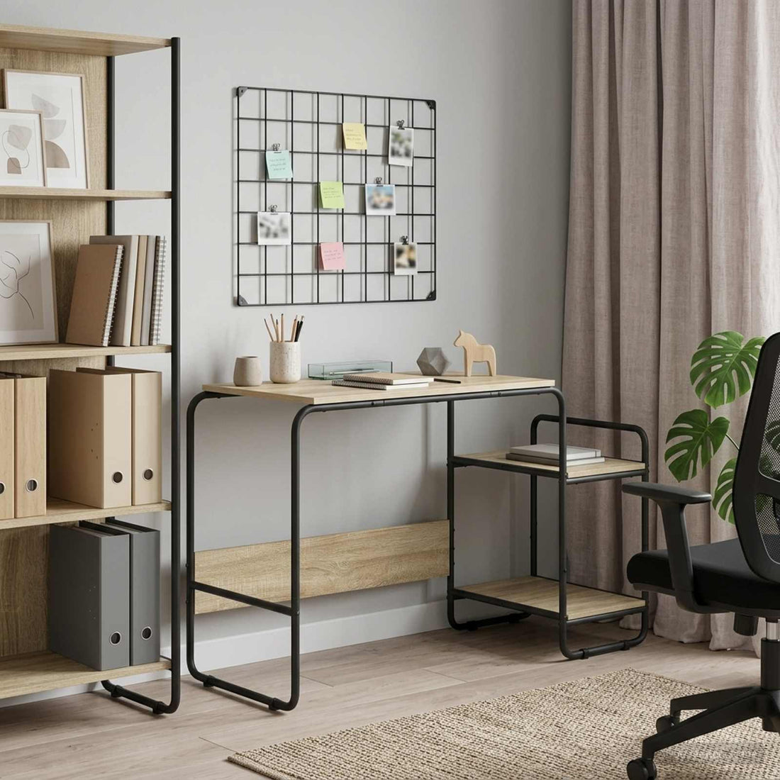 vidaXL Escritorio con almacenamiento Roble Sonoma 131,5 x 50 x 75,5 cm