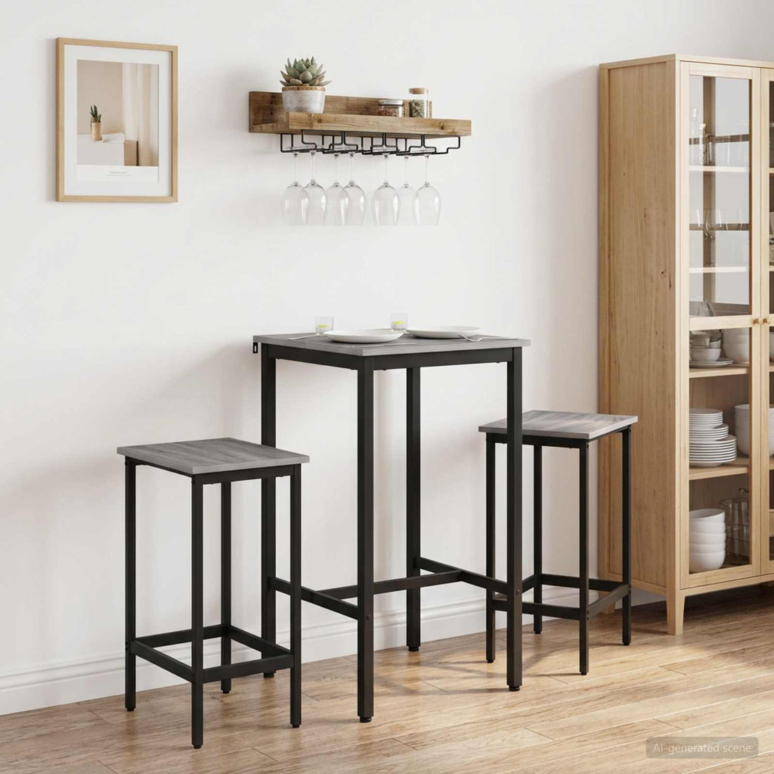 vidaXL Mesa de Bar 52 x 52 x 90 cm Madera de ingeniería Sonoma gris