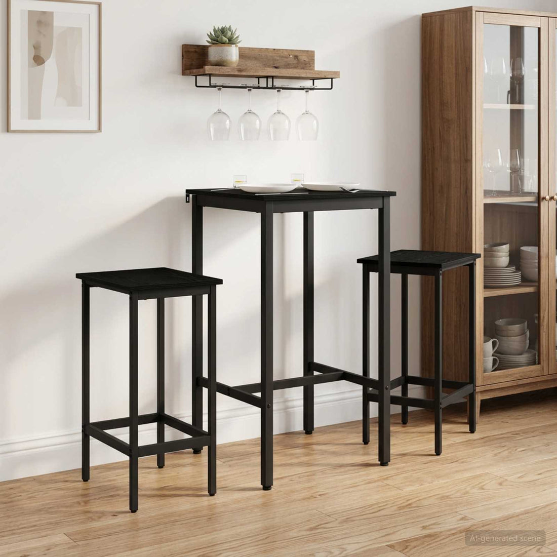 vidaXL Taburete de bar 2 uds. Roble Negro 40 x 32 x 64 cm