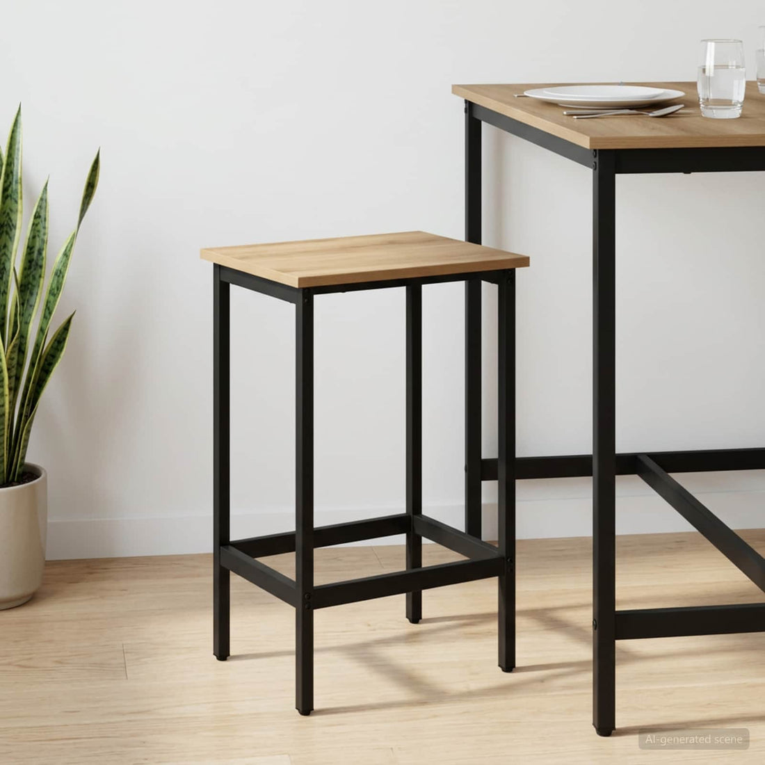vidaXL Taburete de bar Roble artisan 40 x 32 x 64 cm